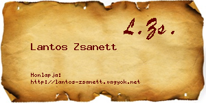 Lantos Zsanett névjegykártya
